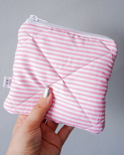 Pink lined Flat Pouch