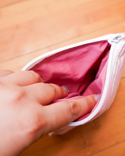 Pink lined Flat Pouch