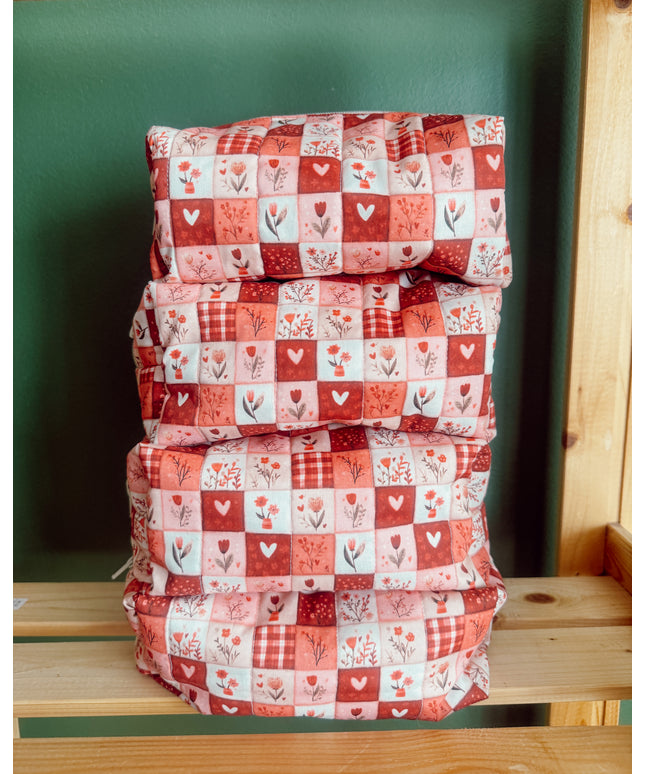 Red-White Hearts Makeup Bag XLarge