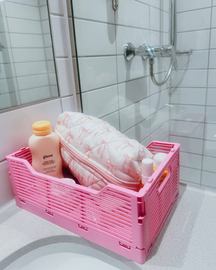 Pink Ribbon Makeup Bag L