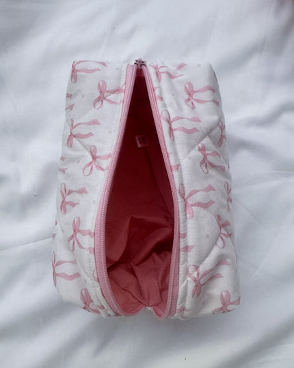Pink Ribbon Makeup Bag L