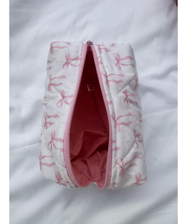 Pink Ribbon Makeup Bag L