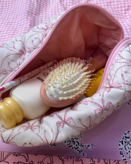 Pink Bow Makeup Bag L