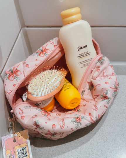 Candy Cane Makeup Bag ( L )
