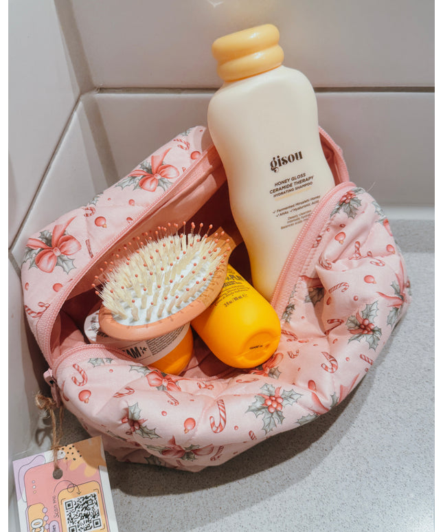 Candy Cane Makeup Bag ( L )