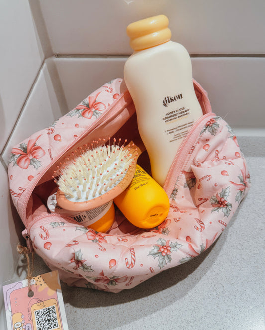 Candy Cane Makeup Bag ( L )