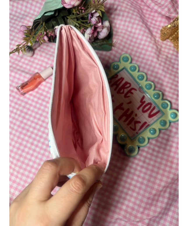 Pink Bow Flat Pouch (M)