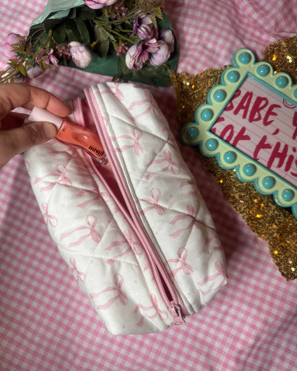 Pink Bow 2 Makeup Bag L