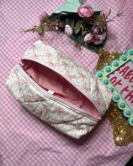 Pink Bow Makeup Bag L