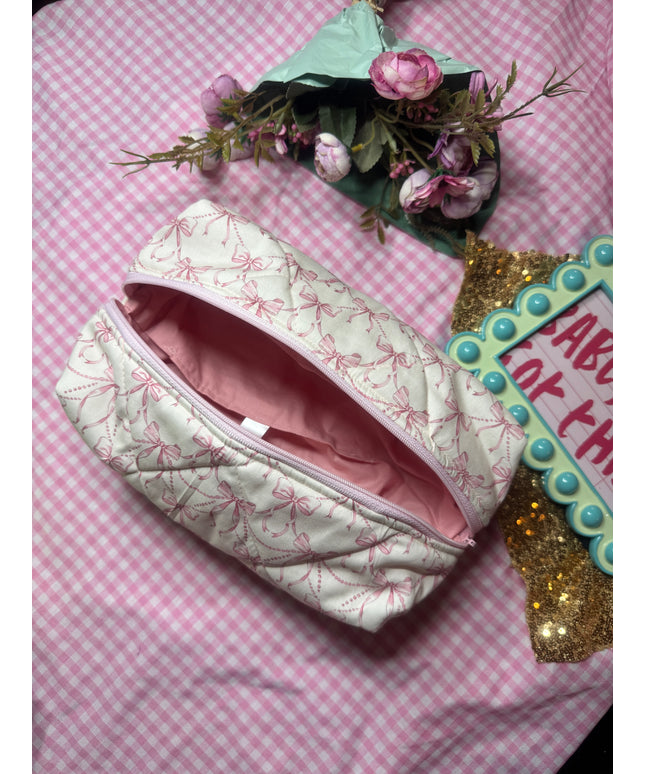Pink Bow Makeup Bag L