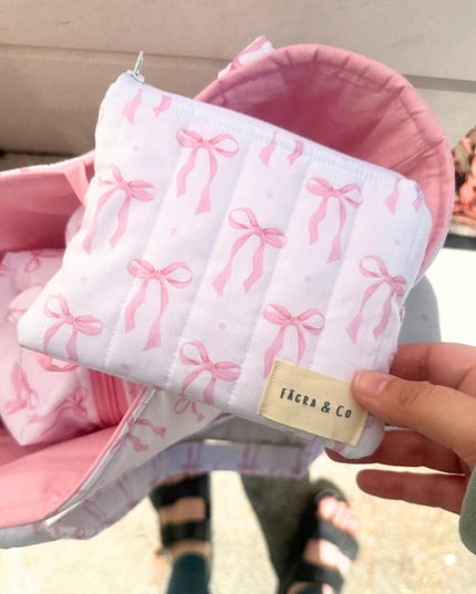 Pink Bow Flat Pouch (M)